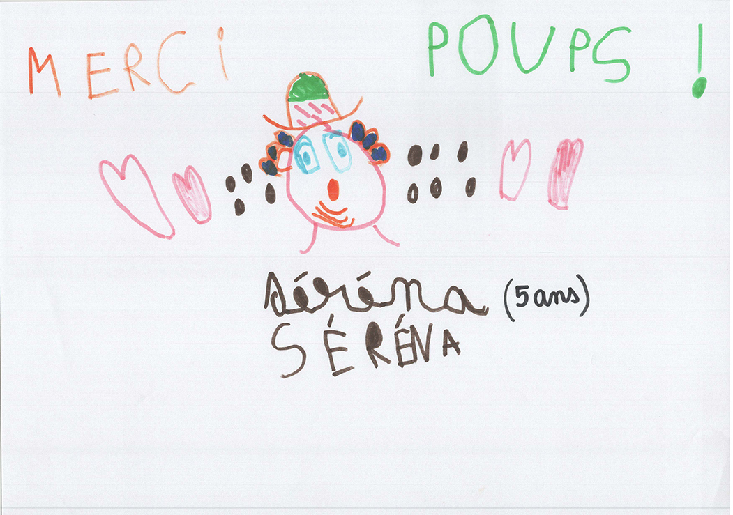 Dessin de l'école maternelle de Cornas, Poup's le clown