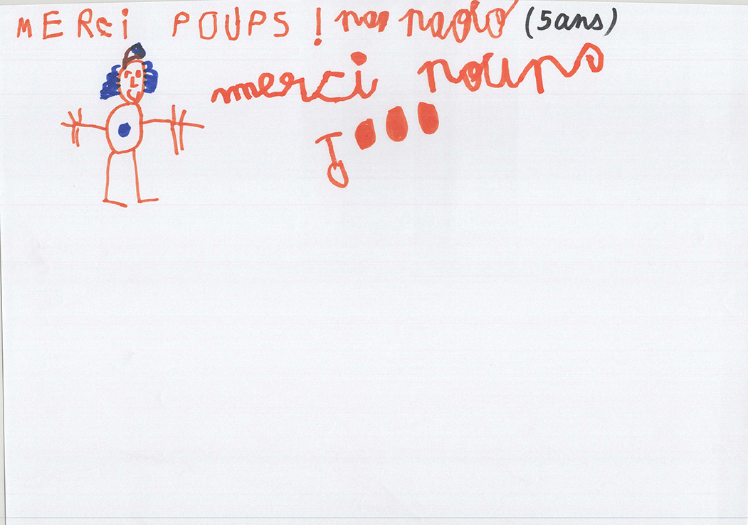 Dessin de l'école maternelle de Cornas, Poup's le clown