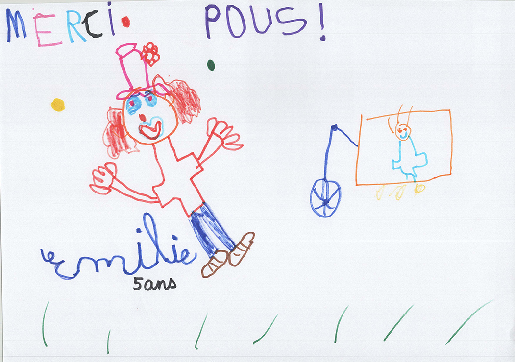 Dessin de l'école maternelle de Cornas, Poup's le clown