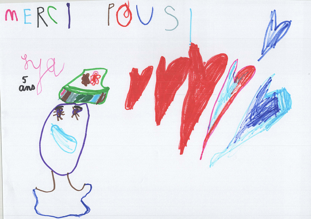 Dessin de l'école maternelle de Cornas, Poup's le clown