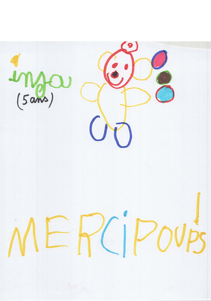 Dessin de l'école maternelle de Cornas, Poup's le clown