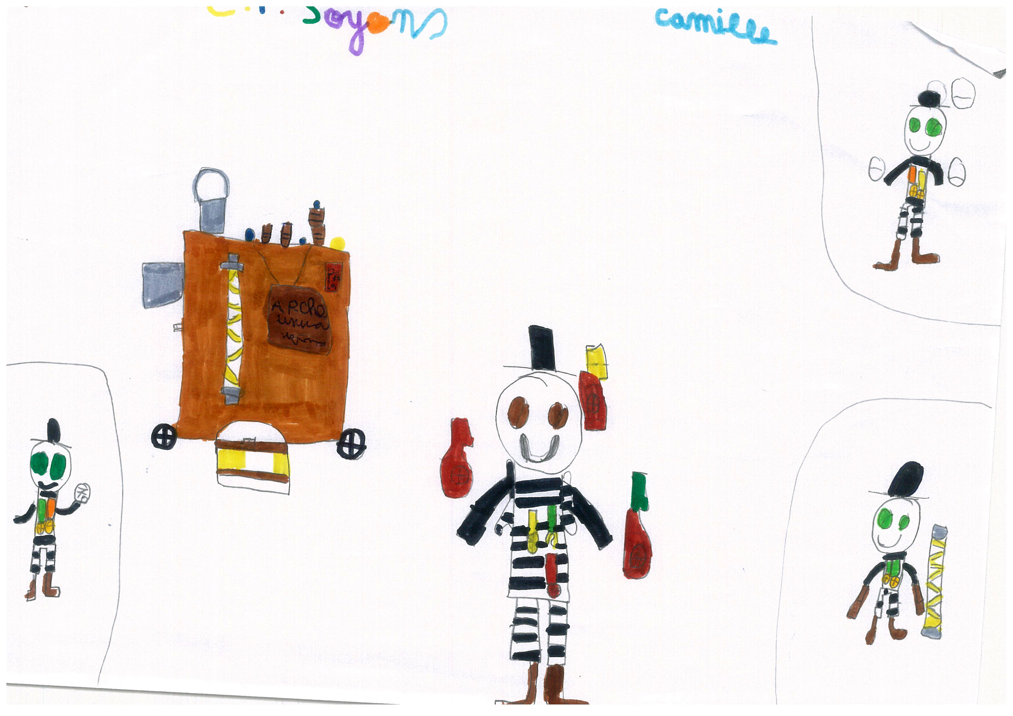 Dessins des enfants de la classe de Cp de Soyons dans le cadre de Mimages2021