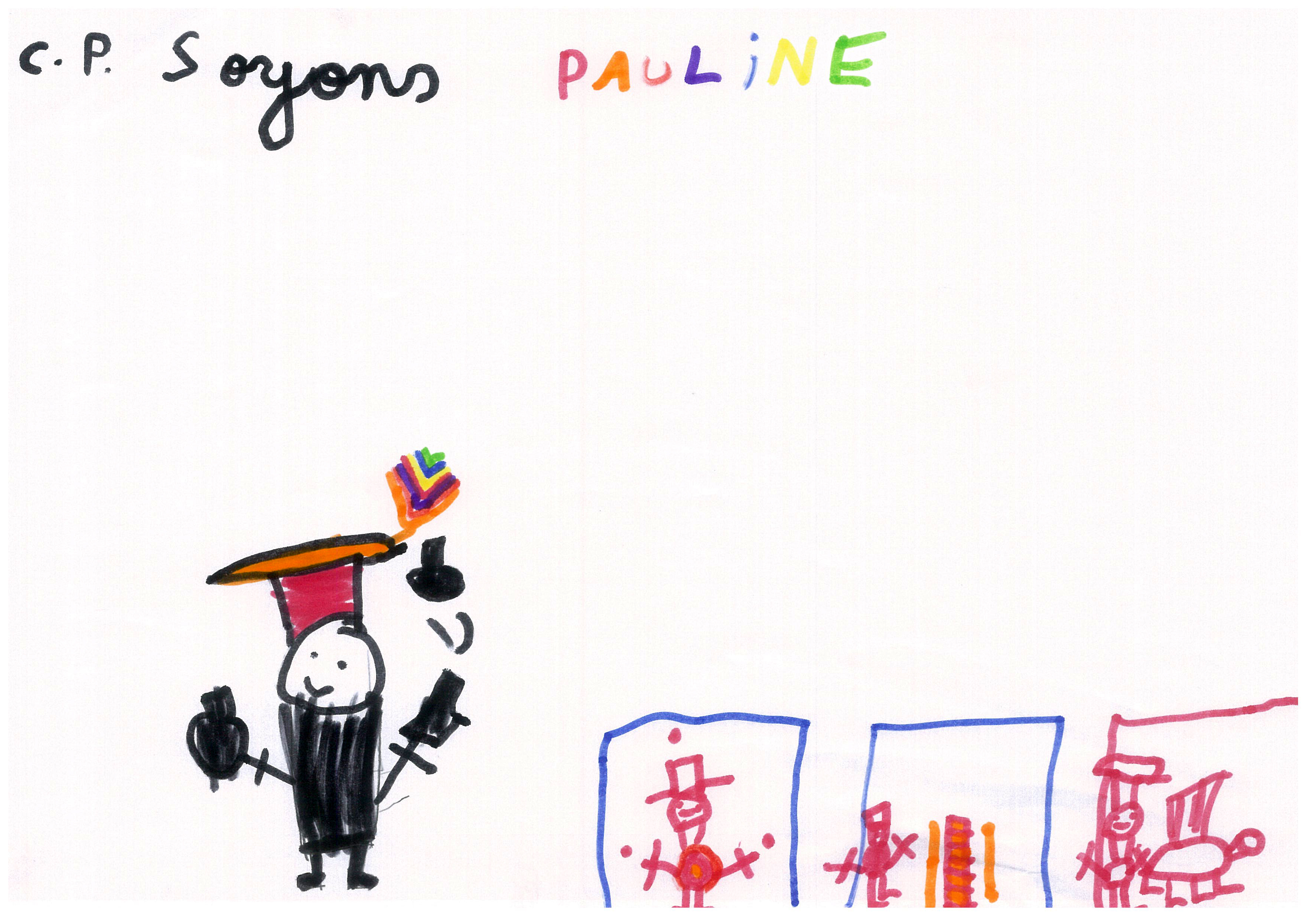 Dessins des enfants de la classe de Cp de Soyons dans le cadre de Mimages2021